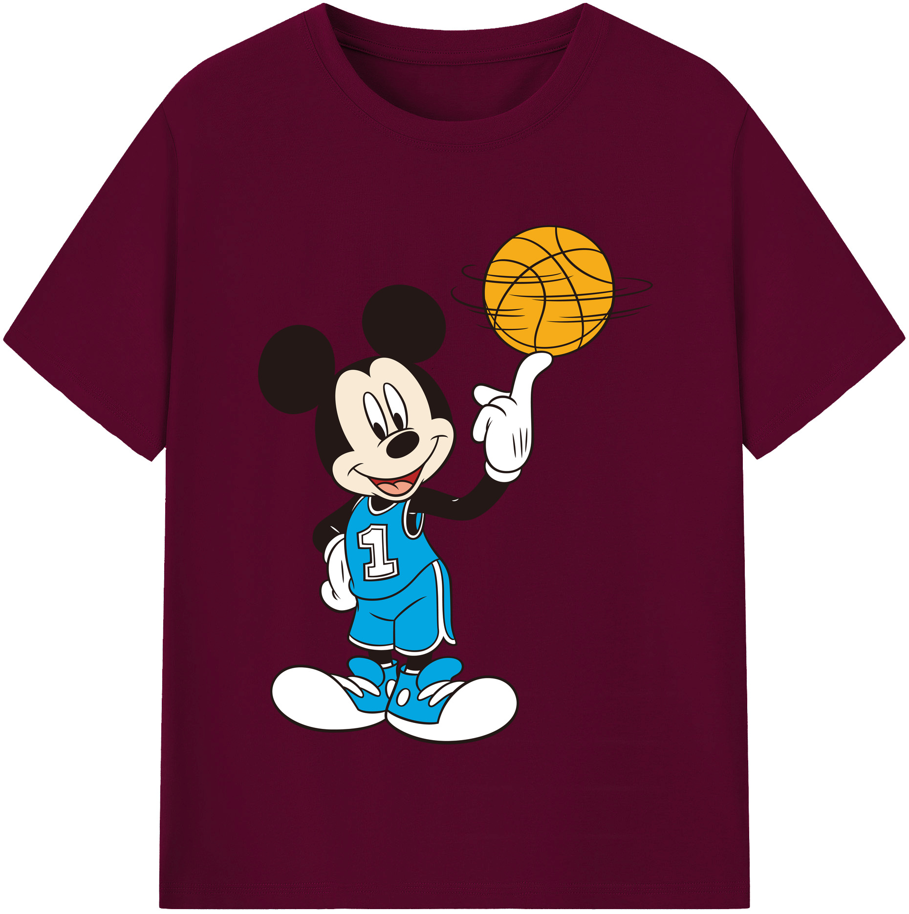 （画像用） ミッキーマウス Mickey Mouse レディースカジュアルプリントTシャツ（綿100％）